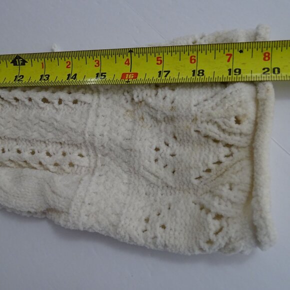 Derek Heart Ivory Cropped Sweater Top Women Size S Long Sleeve Open Knit FLAW - Picture 6 of 7